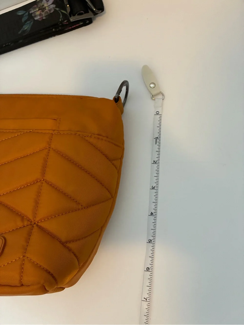 lug Quilted Cosmetic Pouch in Rust Brown